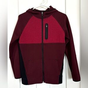 Old Navy full zip hoodie sweatshirt black maroon - youth XL(14-16)
